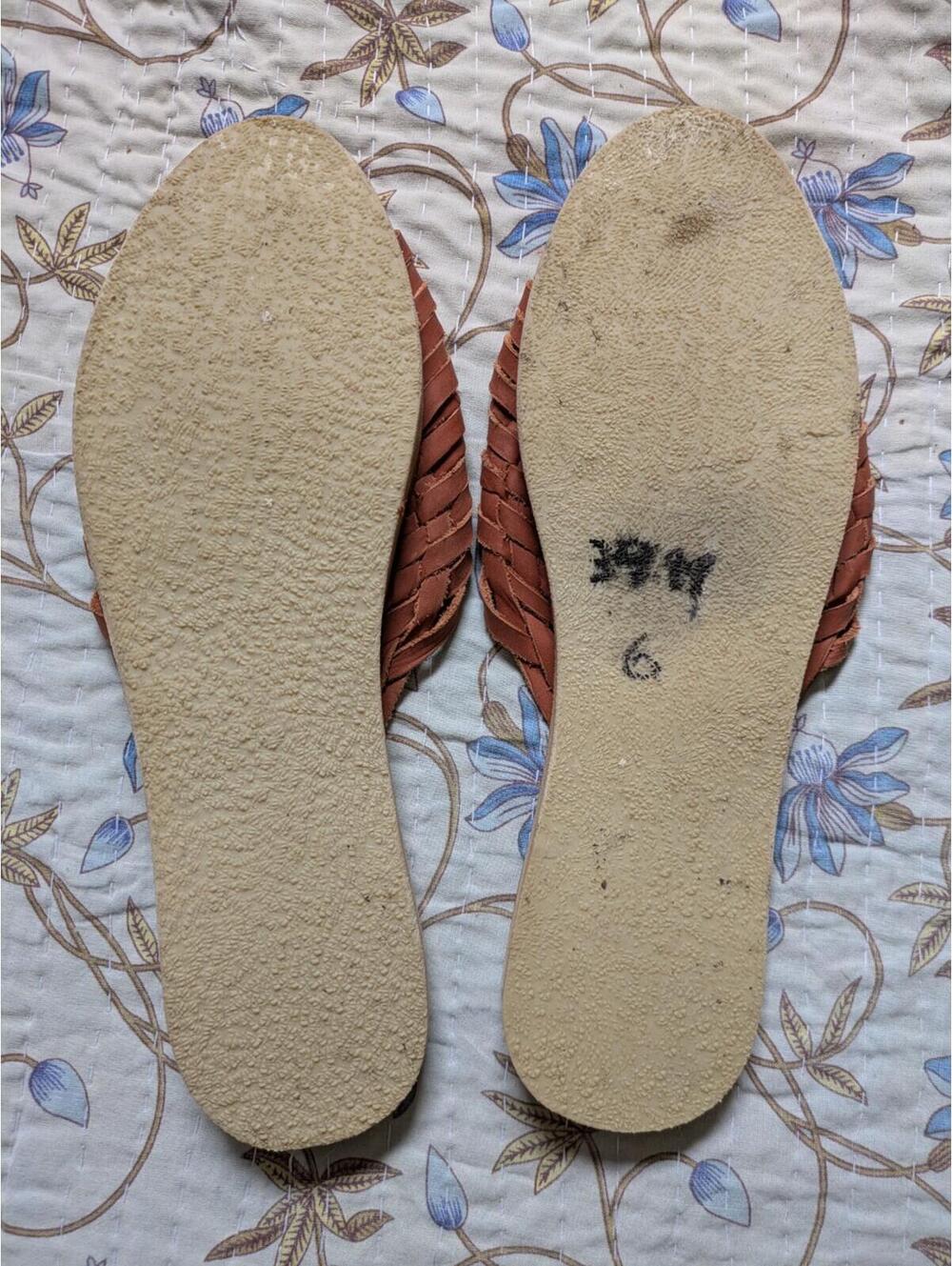 Huarache Leather Authentic Woven Sandals, Boho Coastal Cowgirl Style, Size 8 - Picture 3 of 10